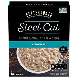 Better Oats Original Steel Cut Oatmeal Packets, 11.6 OZ (6-Pack)