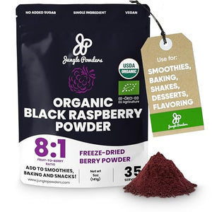 Jungle Powders Organic Black Raspberry Powder, 5 Ounce Bag