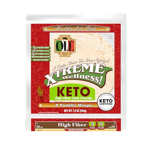 Olé Xtreme Wellness White Keto Flour Tortillas, 8 Count (Pack of 4)