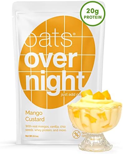 Oats Overnight Mango Custard, 20g Protein, 8 Pack