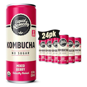 Liquid Remedy Kombucha, Mixed Berry, 8.5 Oz Can, 24-Pack