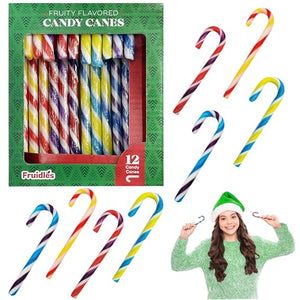 Fruidles Christmas Candy Canes Suckers, 12-Pack