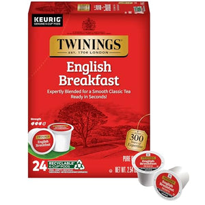 Twinings English Breakfast Tea K-Cup Pods, 24 Count