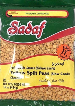 Sadaf Yellow Split Peas, Kosher, 16 oz Resealable Bag