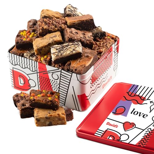 David’s Cookies Assorted Brownies in Love-Themed Gift Tin, 20pcs