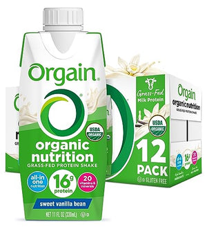 Orgain Organic Nutritional Protein Shake, Vanilla Bean, 11 Oz (12 Pack)