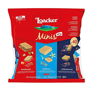 Loacker Minis Wafer Variety Pack, 40 Snack Packs