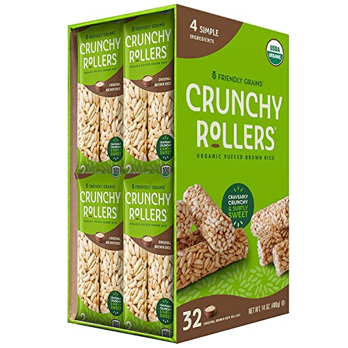 Friendly Grains Organic Rice Crunchy Rollers, Original Brown Rice (16 Packs)