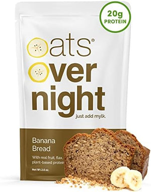 Oats Overnight Banana Bread, 20g Protein, 2.6 oz (8 Pack)