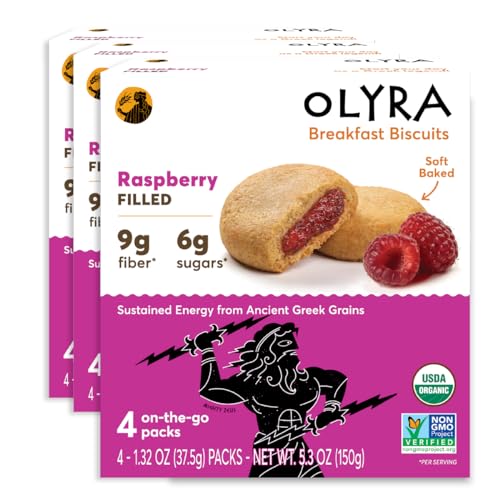 Olyra Raspberry Fruit Bars, 4 Count (Pack of 3)