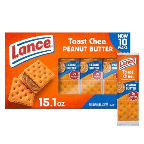 Lance Sandwich Crackers, ToastChee Peanut Butter, 10 Packs