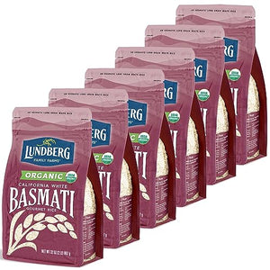 Lundberg Organic Long Grain White Basmati Rice, 32 Oz (Pack of 6)