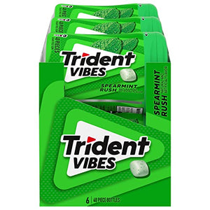 Trident Vibes Spearmint Rush Sugar Free Gum, 6 Bottles