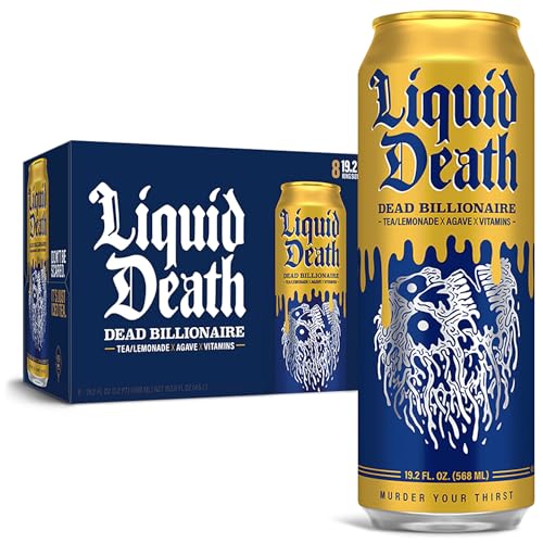 Liquid Death Dead Billionaire Iced Tea, 19.2oz (8-Pack)