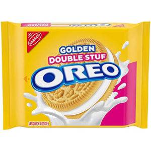 OREO Double Stuf Golden Sandwich Cookies, Family Size, 18.71 oz