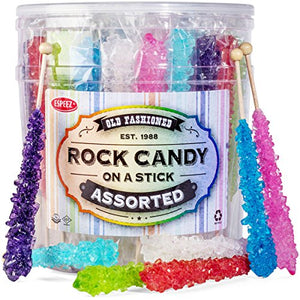 Espeez Assorted Rock Candy Sticks, 36 Count