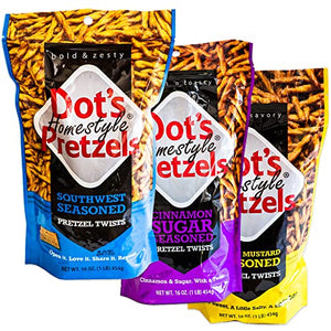 Dot's Cinnamon Sugar Pretzels Variety Pack, 3 x 16oz