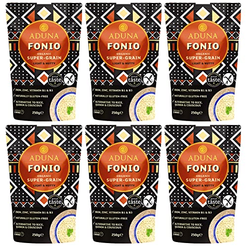 Aduna Organic Fonio Super-Grain, 6 x 8.8oz Pouches