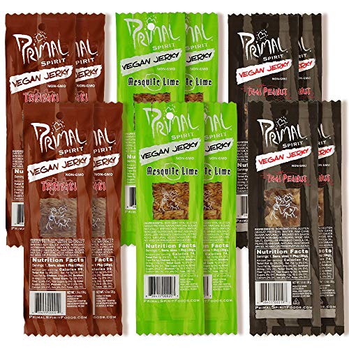 Primal Spirit Vegan Jerky - Seitan Power Pack (12-Pack, 1 oz)