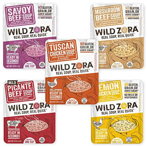 Wild Zora Instant Keto-Friendly Soups, 5-Pack Variety