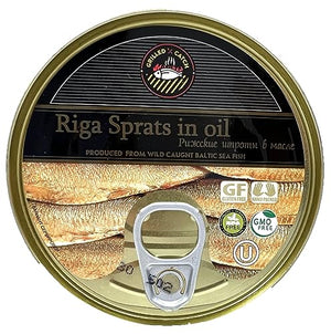 Sprats Riga Smoked (12 Pack) Gold Star 5.6 Oz Tins