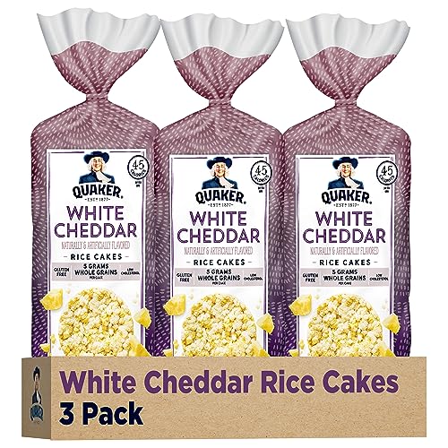 Quaker Large Rice Cakes, White Cheddar, Pack of 3