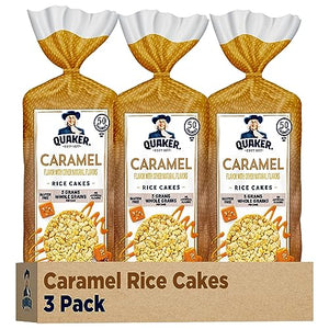 Quaker Large Rice Cakes, Caramel, Pack of 3