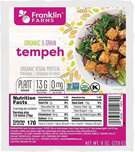 Franklin Farms Organic Five Grain Tempeh, 8 Ounce