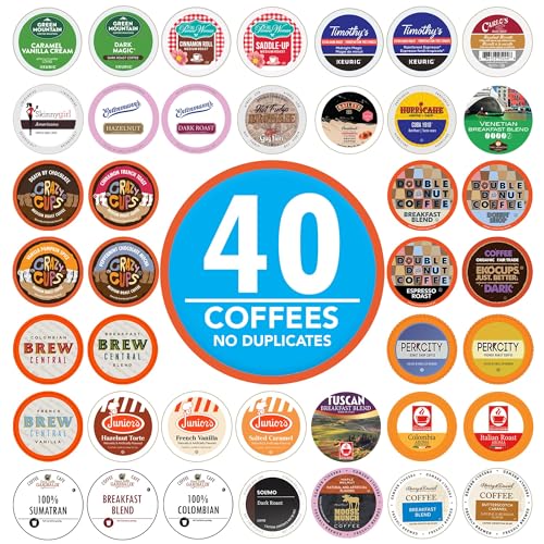 Assorted Single Serve Coffee for Keurig K Cups, 40 Cups