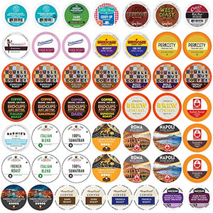 Perfect Samplers Dark Roast Coffee Pods Variety Pack, 50 Count