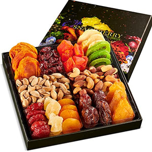 Dried Fruit & Nuts Gift Basket, 12 Snackberry Assortment