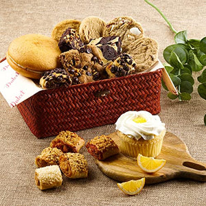 Dulcet Gift Baskets Deluxe Pastry Basket with Brownies, Cupcakes